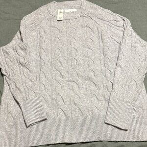Aerie Gray Cable Knit Women's Sweater